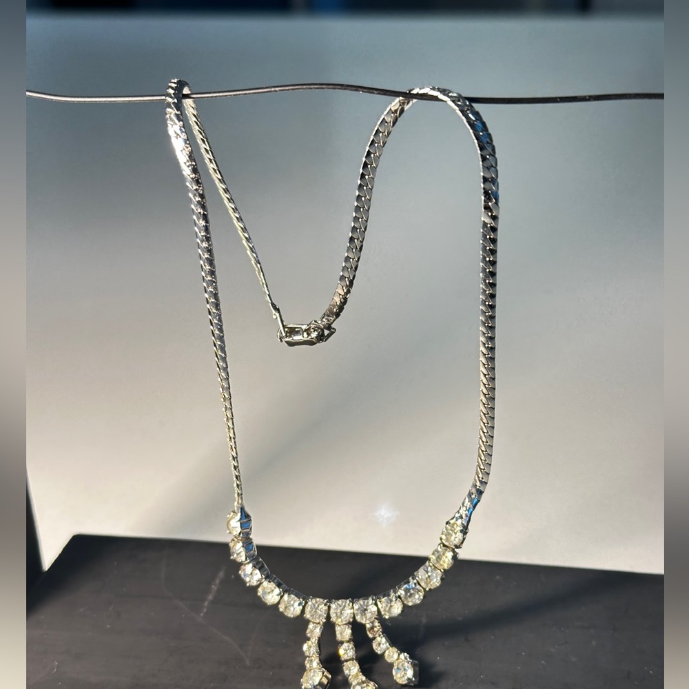 Vintage antique 1950s rhinestone necklace with bonus 2000s bracelet + earrings
